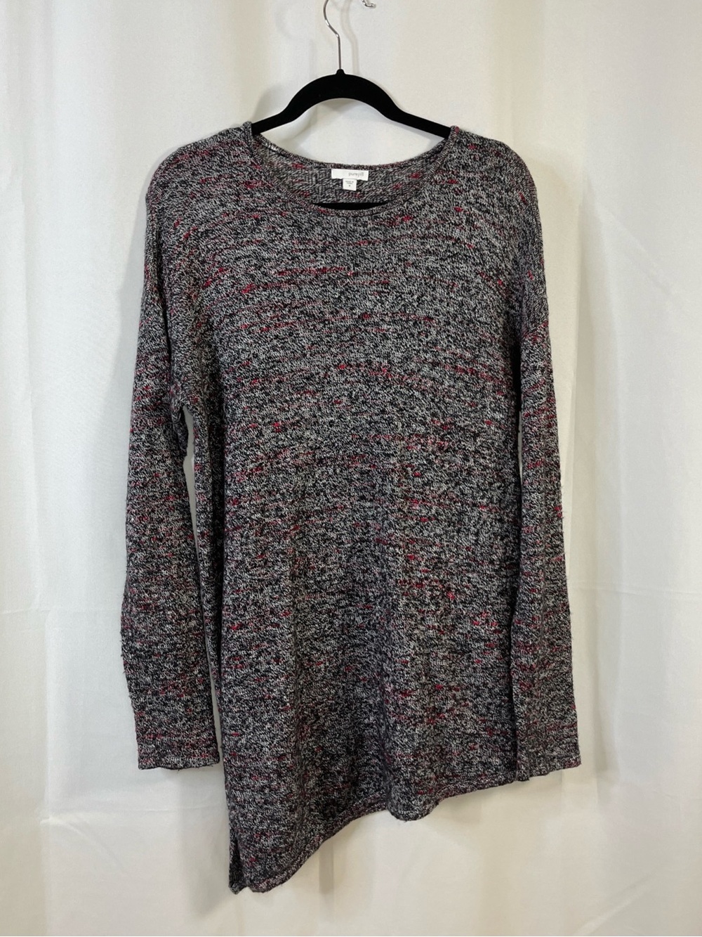 J Jill Pure Women Cashmere Wool Blend Knit Marled Tunic Sweater Pullover Warm M